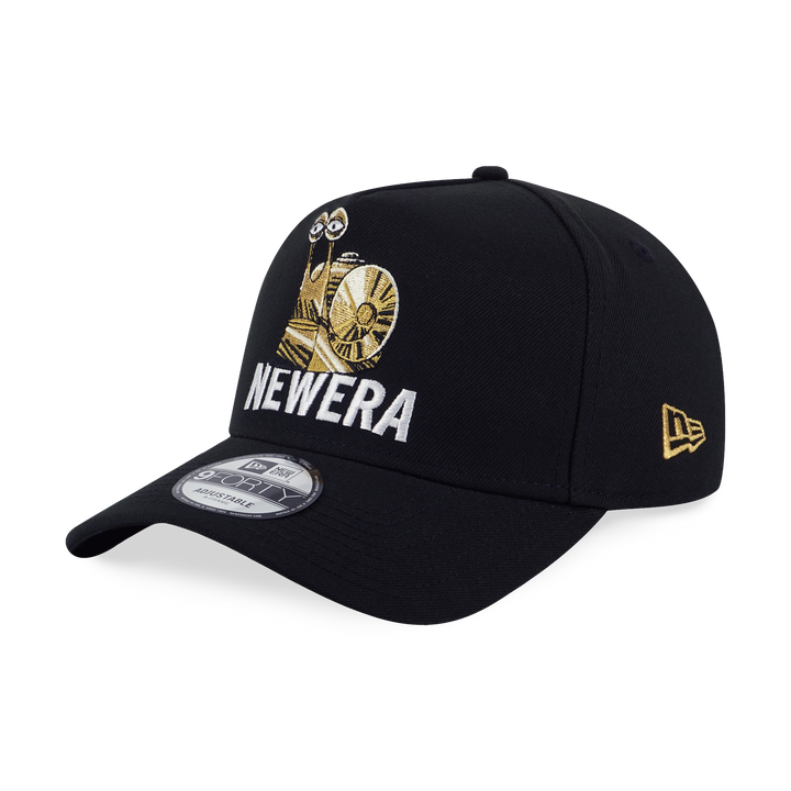 9FORTY A-Frame New Era x One Piece Gear 5 Golden Den Den Mushi Black Adjustable