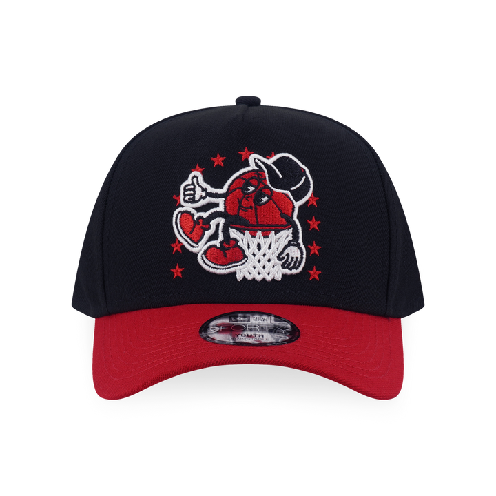 9FORTY A-Frame Kids Chicago Bulls League Mix Cartoon 2-Tone Scarlet Visor Black Snapback