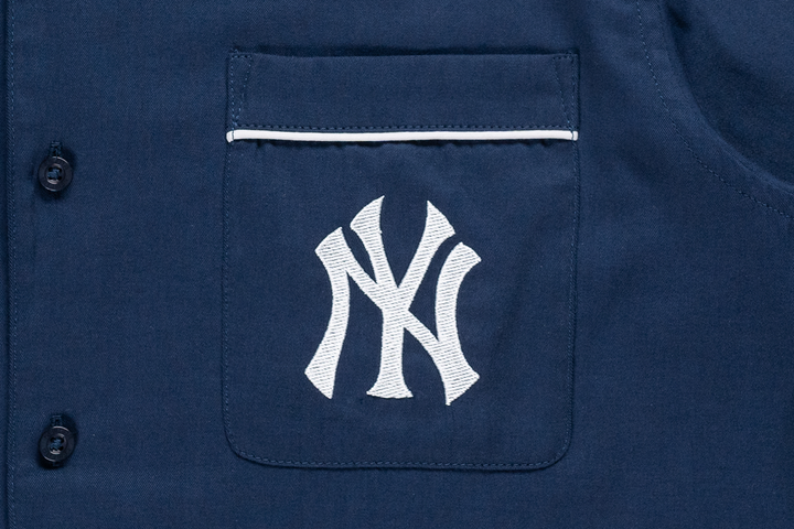 New York Yankees Harvest Merch Oceanside Blue Woven Shirt