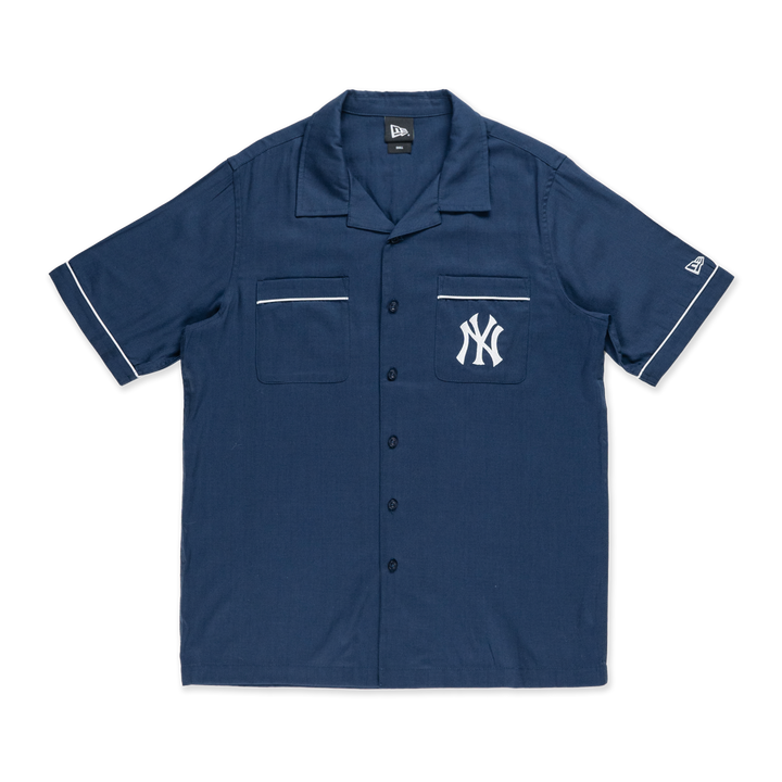 New York Yankees Harvest Merch Oceanside Blue Woven Shirt