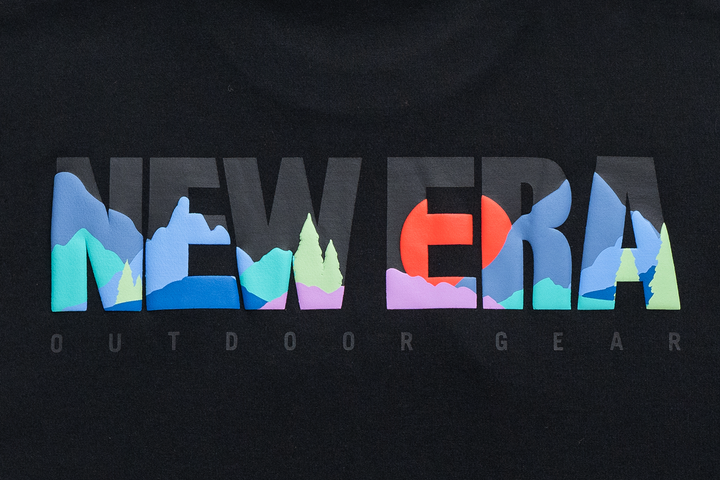 New Era Mountain Logo Black Short Sleeve T-Shirt