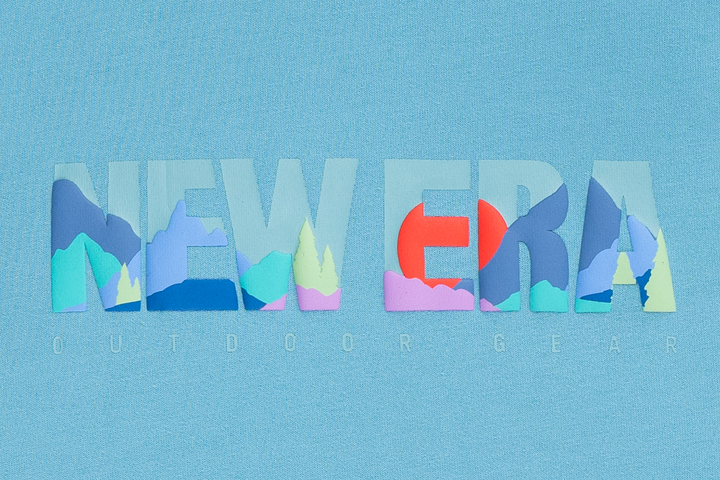 New Era Mountain Logo Blue Foam Short Sleeve T-Shirt