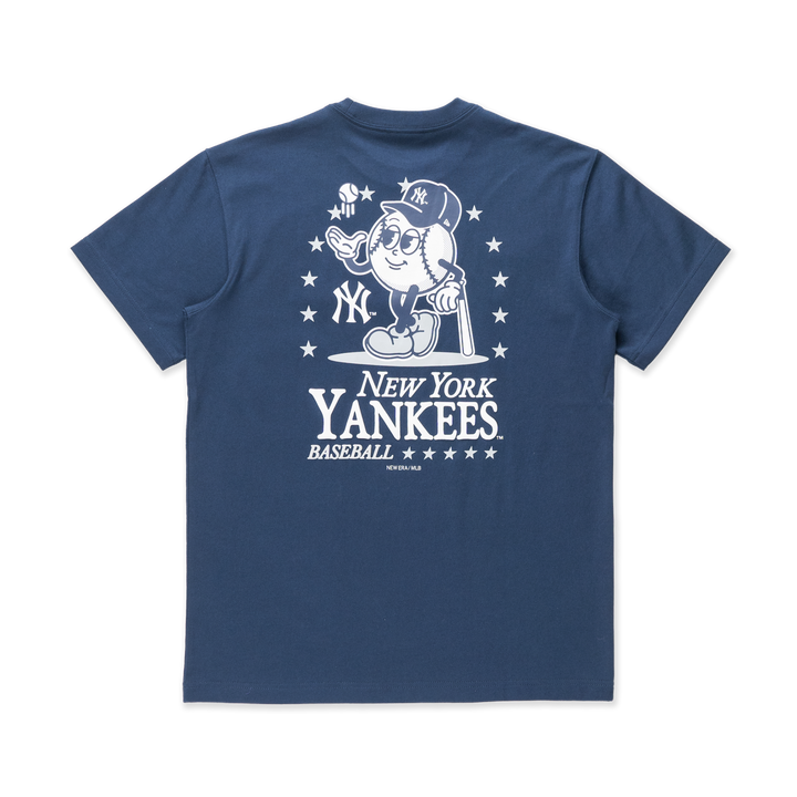 New York Yankees League Mix Cartoon Oceanside Blue Short Sleeve T-Shirt