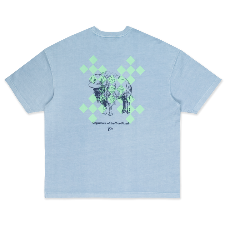 New Era Trail Runner Light Navy Rock Dyed Oversized Short Sleeve T-Shirt