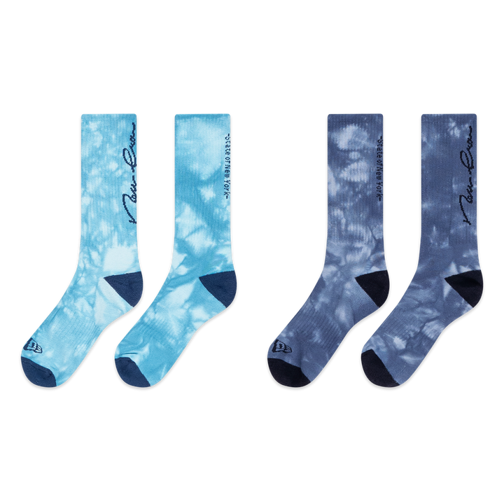 New Era Basic 2 Pack Blue Foam and Muted Indigo Socks