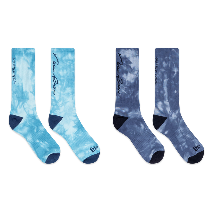 New Era Basic 2 Pack Blue Foam and Muted Indigo Socks