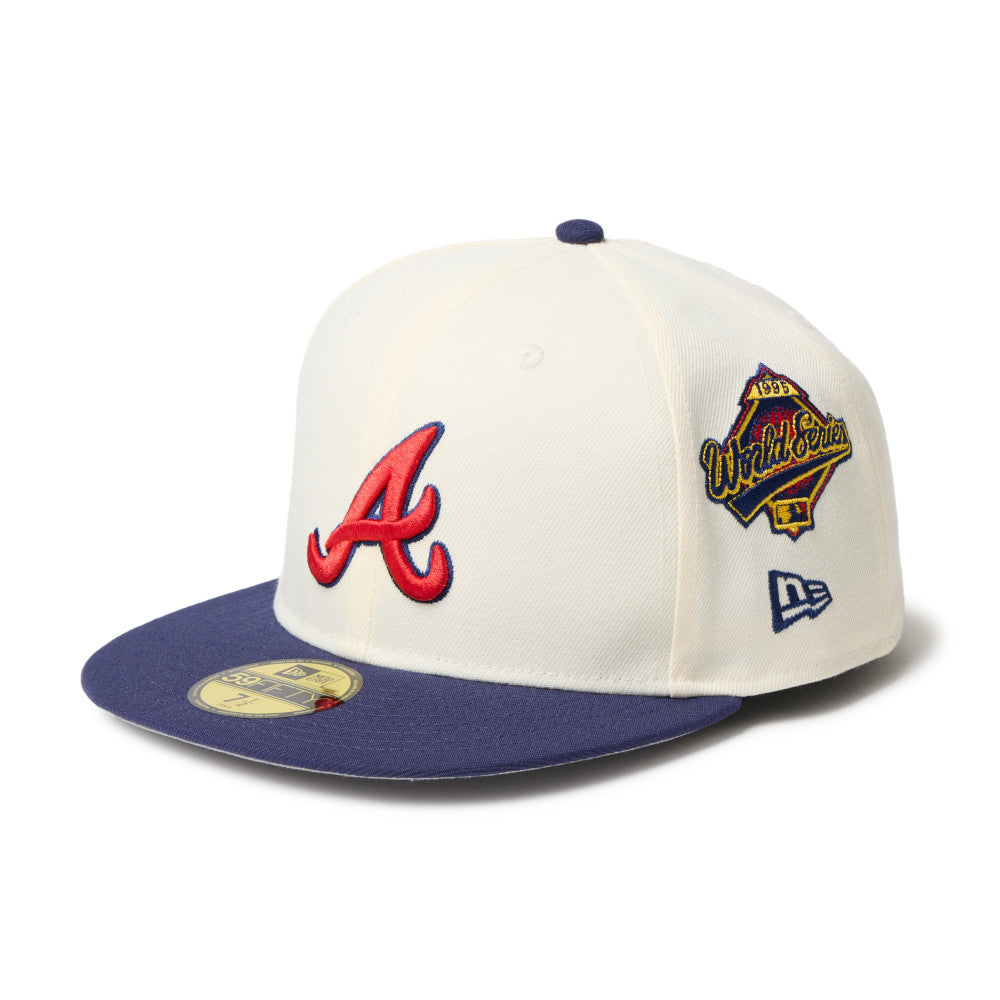 59FIFTY Atlanta Braves Cooperstown MLB 2-Tone Wine Cork Light Navy Visor  Fitted