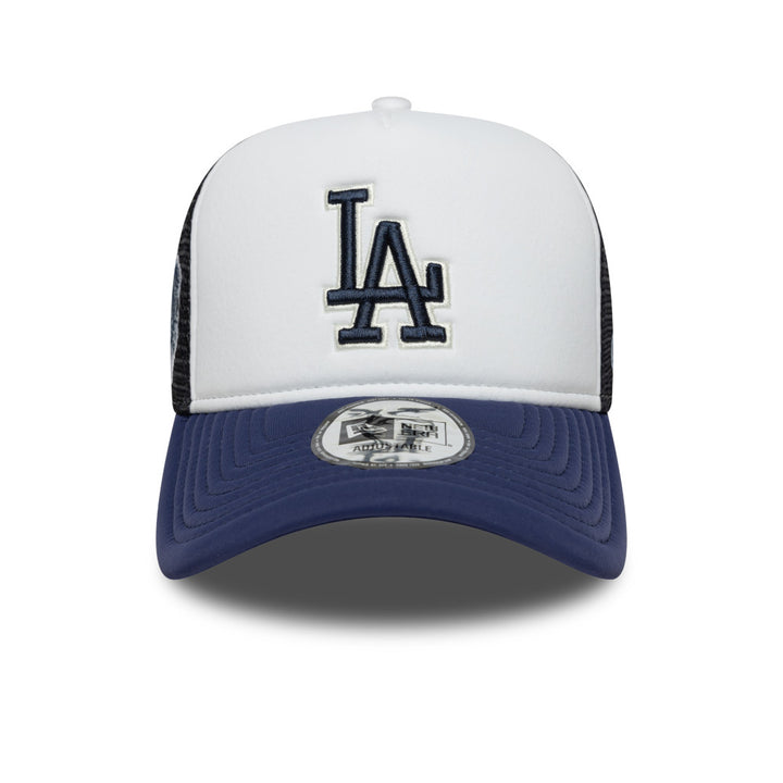 9FORTY E-Frame Trucker Los Angeles Dodgers Cooperstown World Series 2-Tone Navy Visor Optic White Snapback