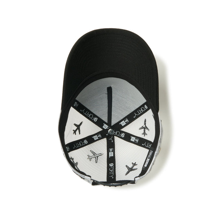9FORTY Kids A-Frame Trucker Mesh Embroidery Airplane Black/White Snapback