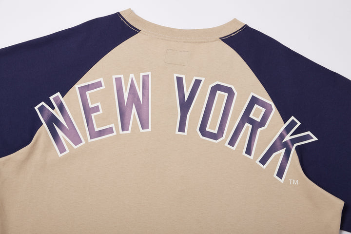 New York Yankees Retro Raglan Khaki Raglan Sleeve T-Shirt