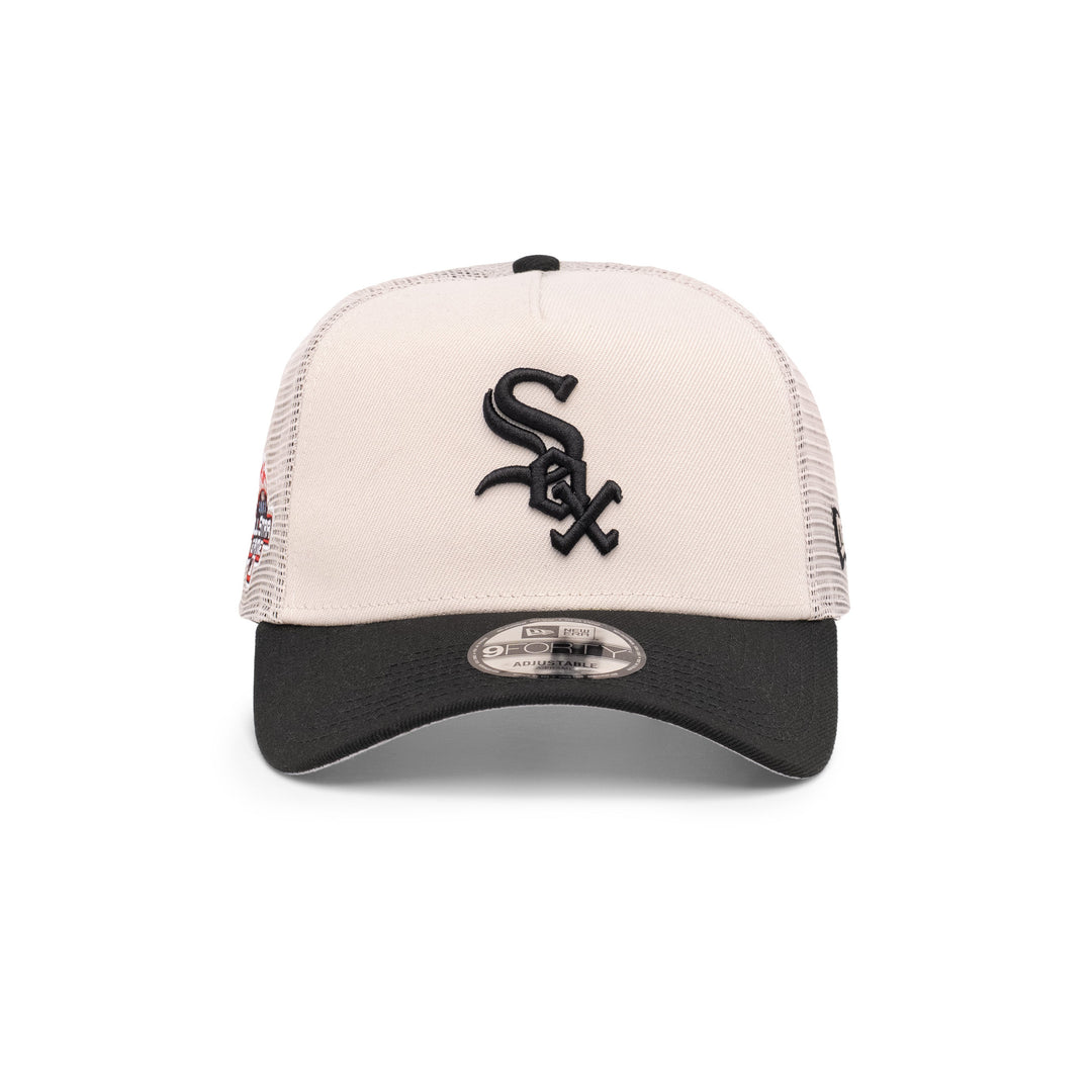 9FORTY A-Frame Trucker Chicago White Sox All Star Game 2003 2-Tone Black Visor Stone Snapback