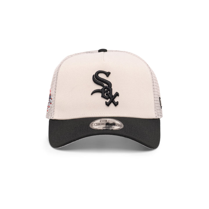 9FORTY A-Frame Trucker Chicago White Sox All Star Game 2003 2-Tone Black Visor Stone Snapback