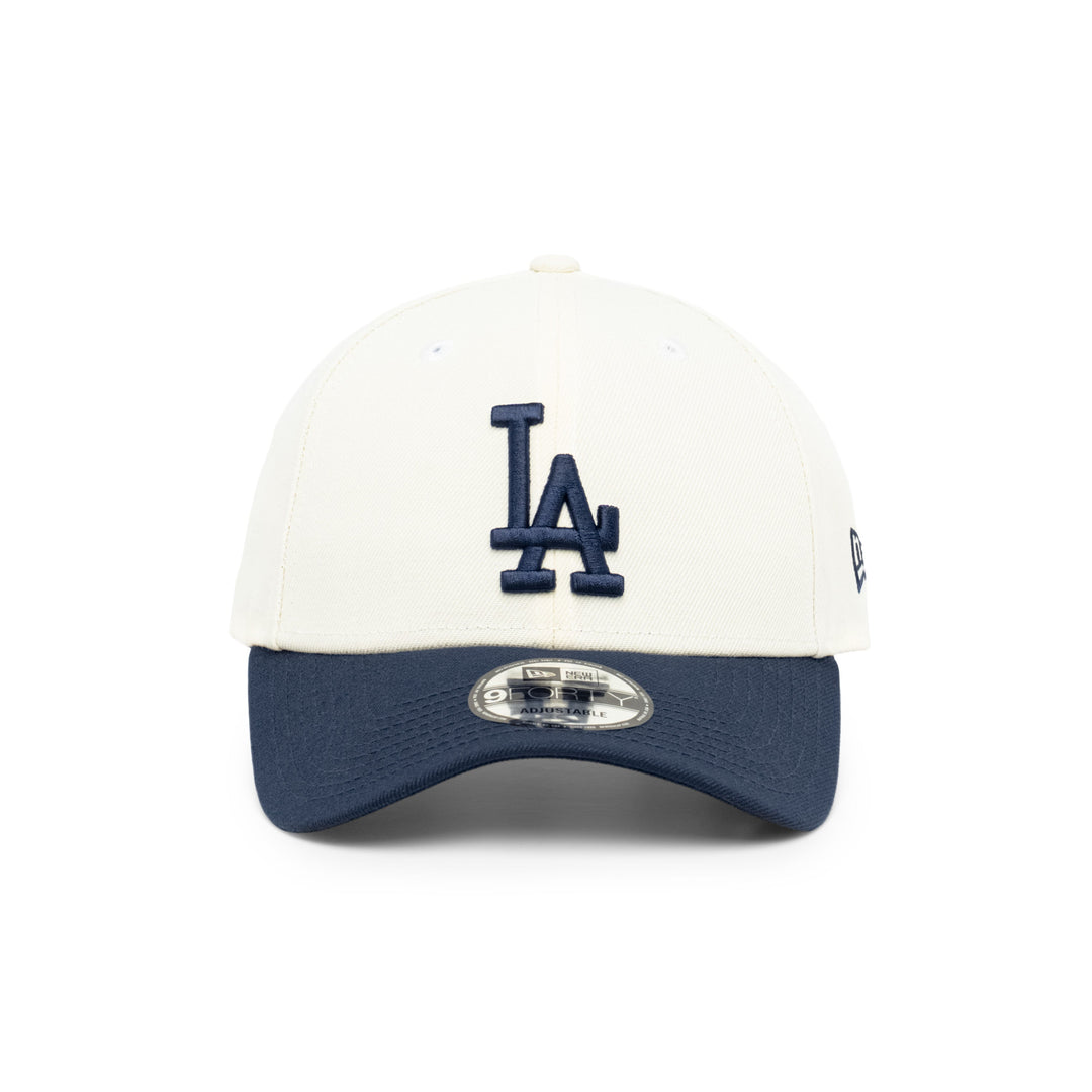 9FORTY Los Angeles Dodgers 2-Tone Navy Visor Chrome White Snapback