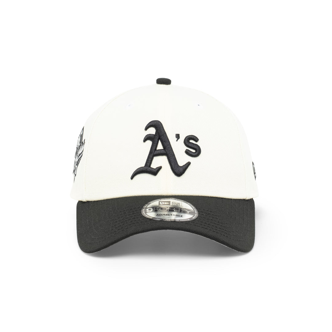 9FORTY Oakland Athletics World Series 1989 2-Tone Black Visor Chrome White Snapback