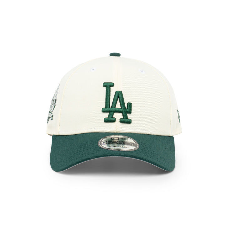 9FORTY Los Angeles Dodgers World Series Champions 2024 2-Tone Dark Green Visor Chrome White  Snapback