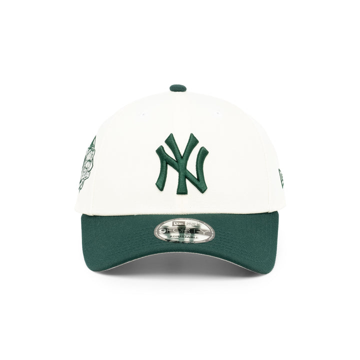 9FORTY New York Yankees 2-Tone World Series 1999 2-Tone Dark Green Visor Chrome White Snapback