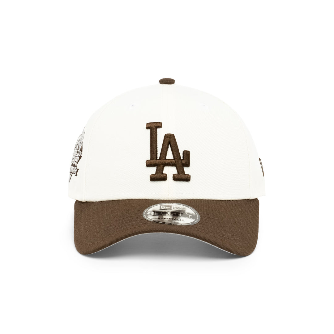 9FORTY Los Angeles Dodgers World Series Champions 2024 2-Tone Walnut Visor Chrome White Snapback
