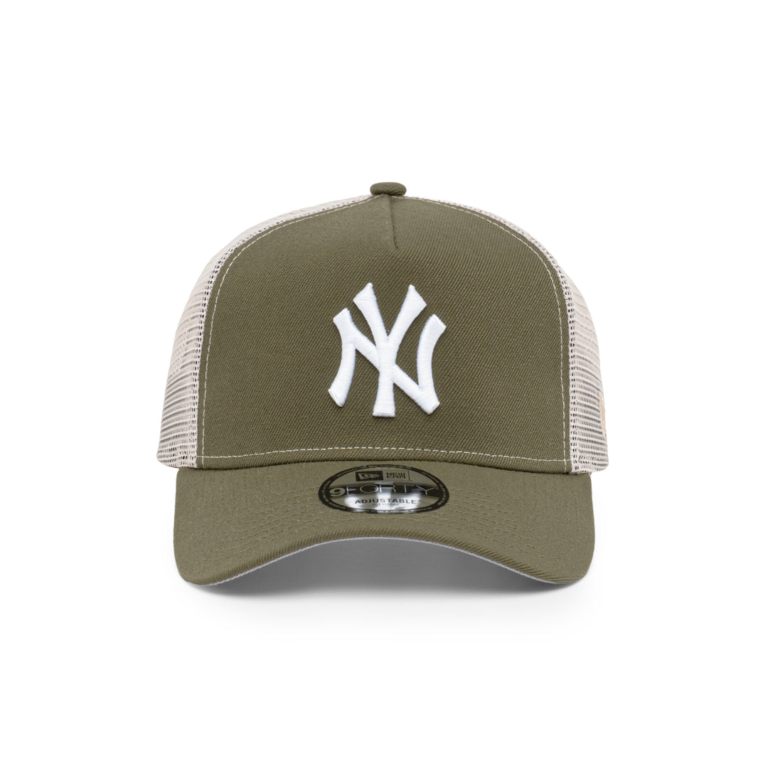 9FORTY A-Frame Trucker New York Yankees New Olive Snapback