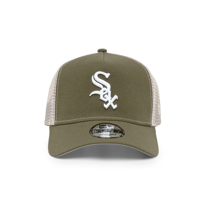 9FORTY A-Frame Trucker Chicago White Sox New Olive Snapback