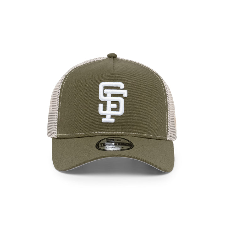 9FORTY A-Frame Trucker San Francisco Giants New Olive Snapback