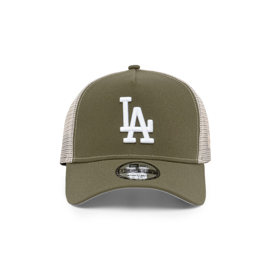 9FORTY A-Frame Trucker Los Angeles Dodgers New Olive Snapback