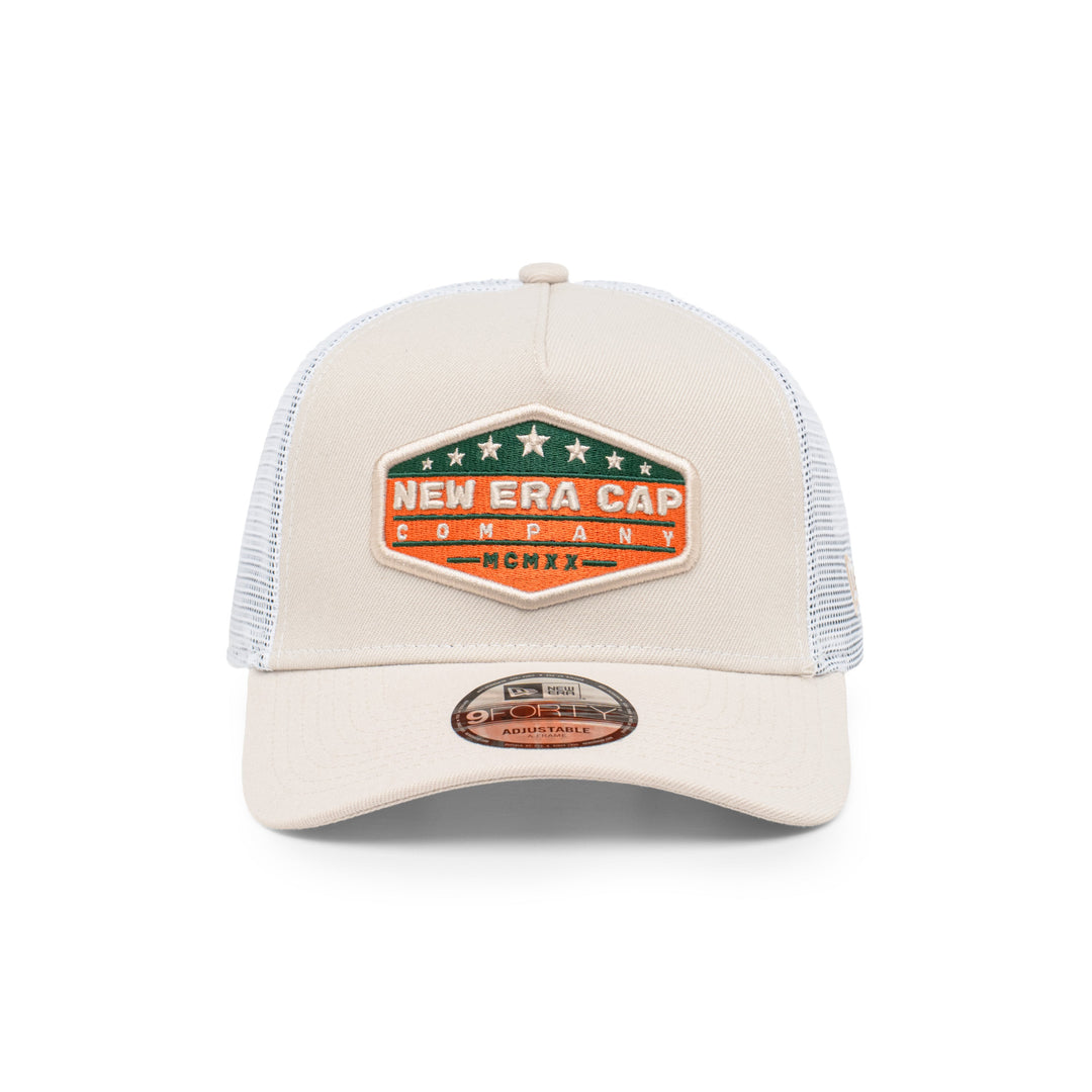 9FORTY A-Frame Trucker New Era Company Stone White Snapback