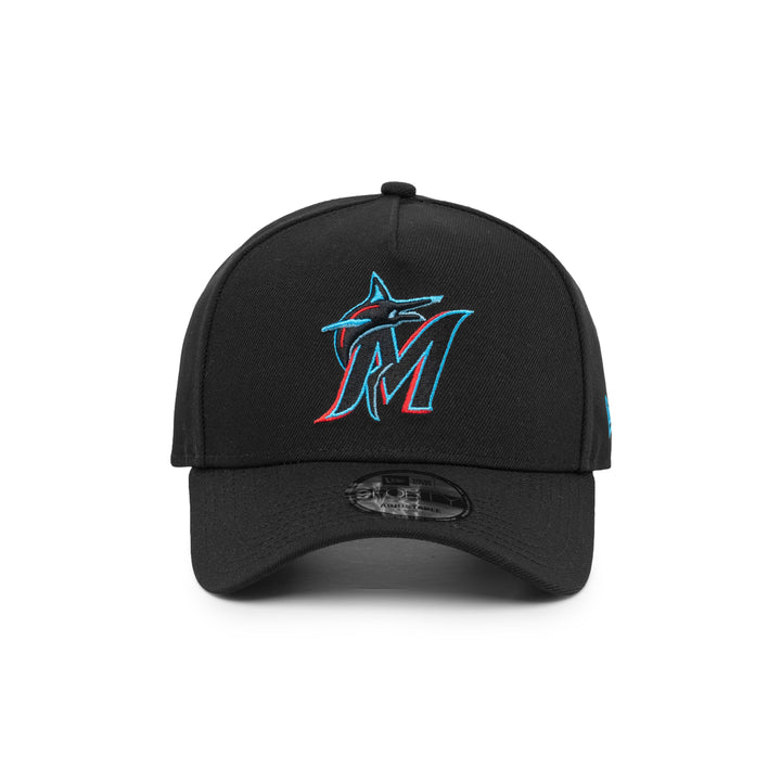 9FORTY A-Frame Miami Marlins Black Snapback