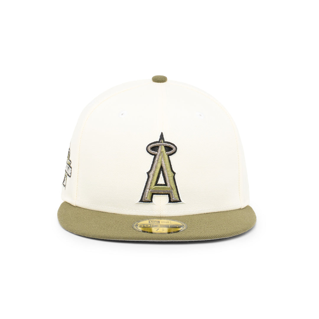 59FIFTY Los Angeles Angels All Star Game 2010 2-Tone New Olive Visor Chrome White Fitted