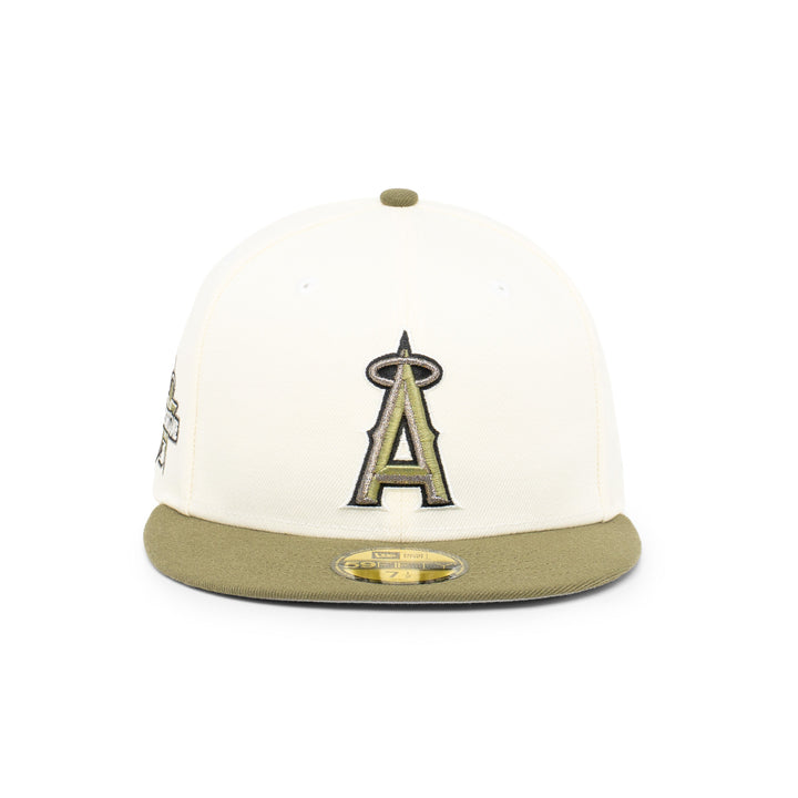 59FIFTY Los Angeles Angels All Star Game 2010 2-Tone New Olive Visor Chrome White Fitted