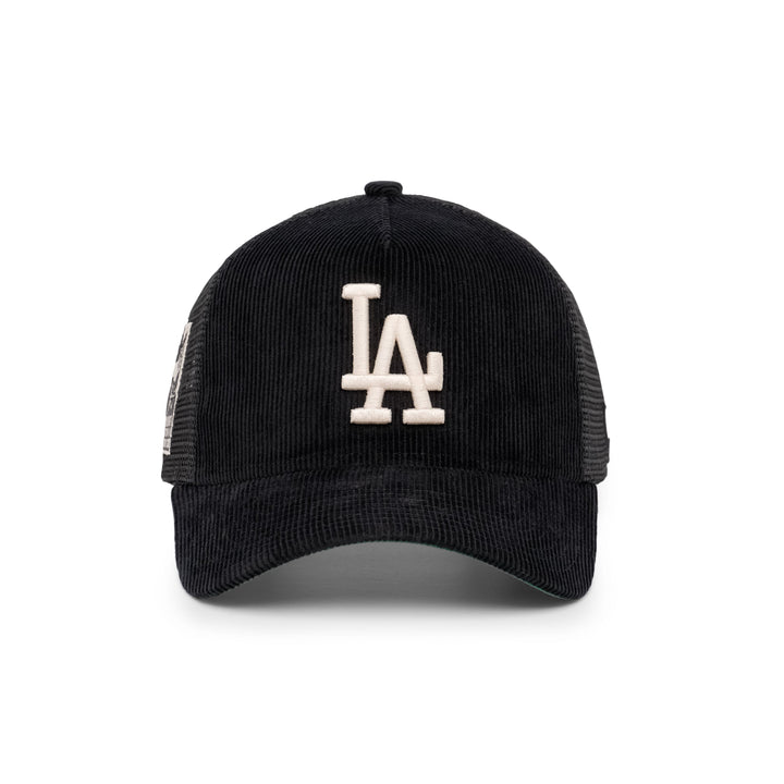 9FORTY A-Frame Trucker Los Angeles Dodgers Stadium 60th Anniversary Black Snapback