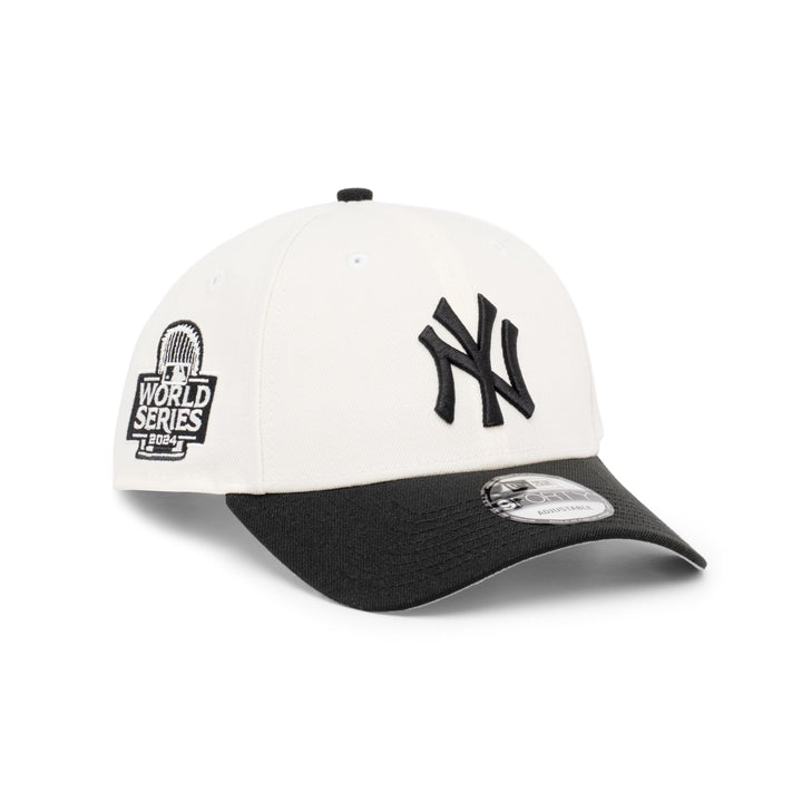 9FORTY New York Yankees World Series 2024 2-Tone Black Visor Chrome White Snapback