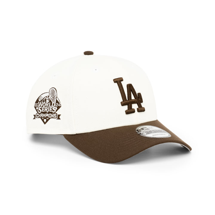 9FORTY Los Angeles Dodgers World Series Champions 2024 2-Tone Walnut Visor Chrome White Snapback