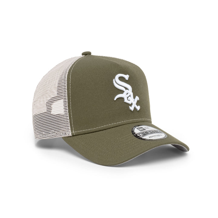 9FORTY A-Frame Trucker Chicago White Sox New Olive Snapback
