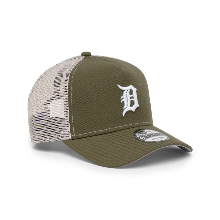 9FORTY A-Frame Trucker Detroit Tigers New Olive Snapback