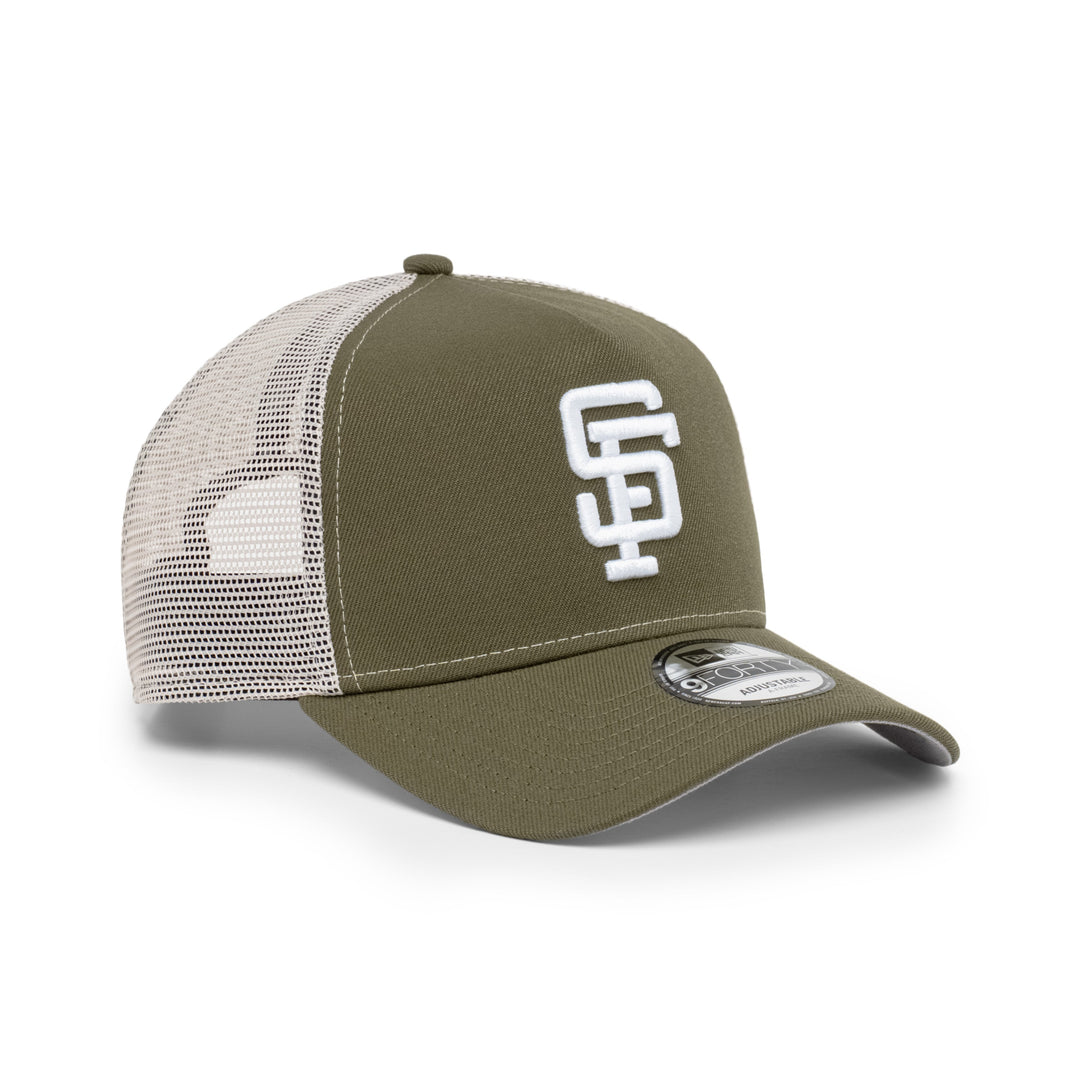 9FORTY A-Frame Trucker San Francisco Giants New Olive Snapback