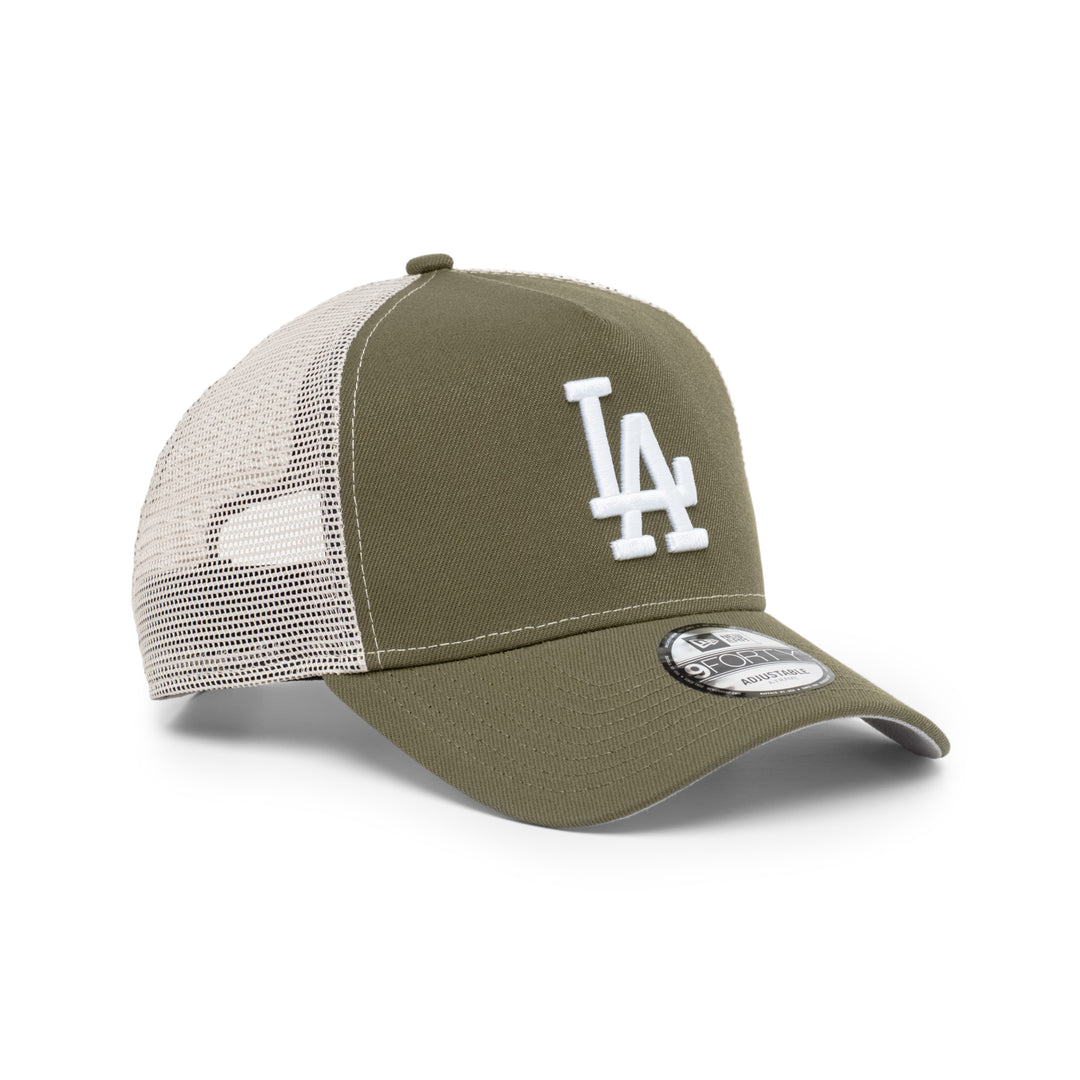 9FORTY A-Frame Trucker Los Angeles Dodgers New Olive Snapback
