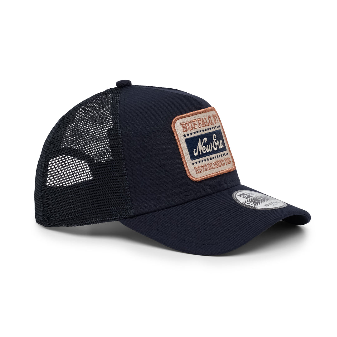 9FORTY A-Frame Trucker New Era Patch Navy Stone Snapback