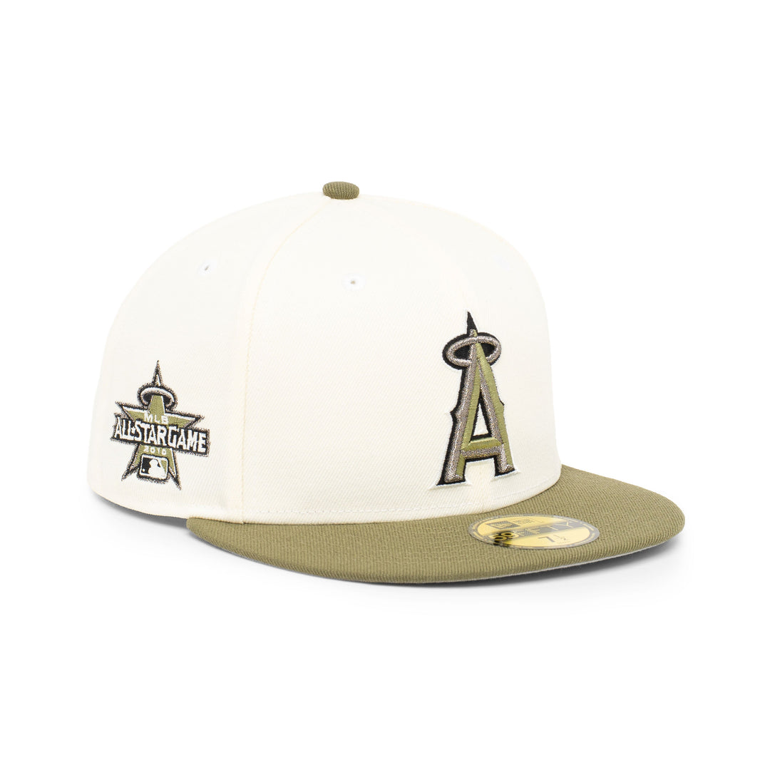 59FIFTY Los Angeles Angels All Star Game 2010 2-Tone New Olive Visor Chrome White Fitted