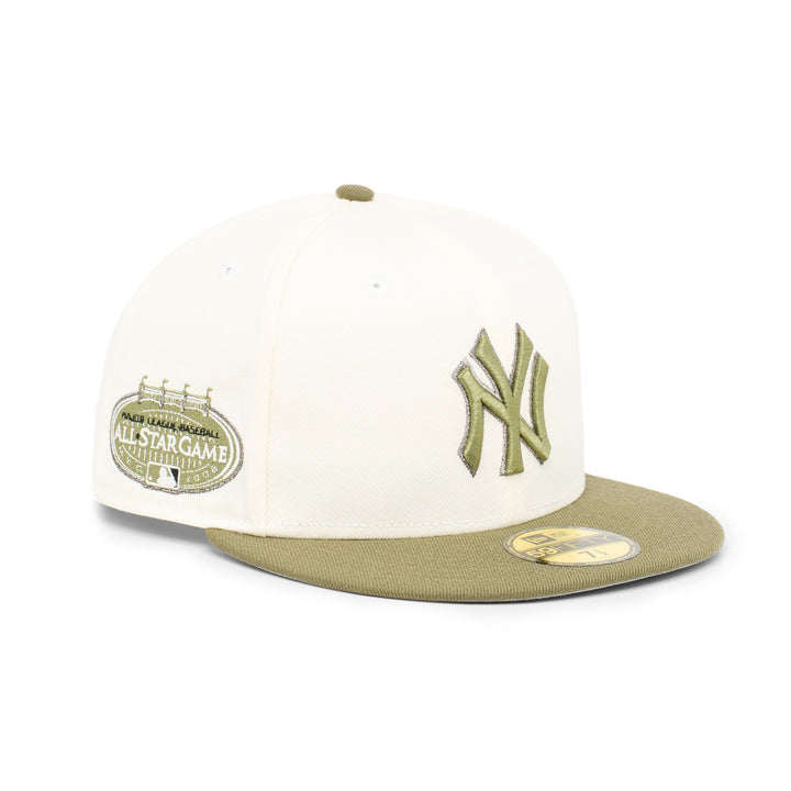 59FIFTY New York Yankees All Star Game 2008 2-Tone New Olive Visor Chrome White Fitted