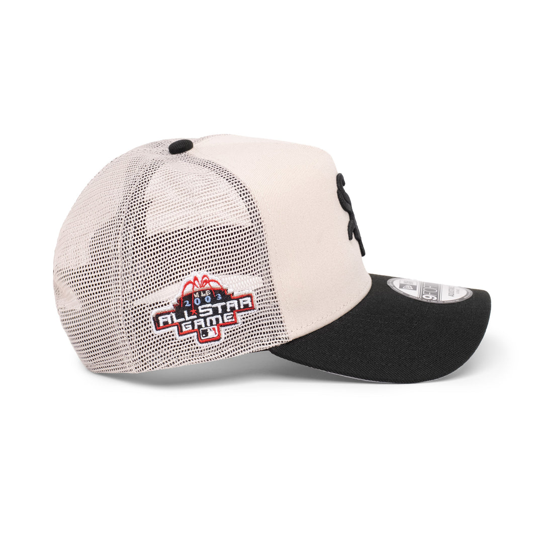 9FORTY A-Frame Trucker Chicago White Sox All Star Game 2003 2-Tone Black Visor Stone Snapback