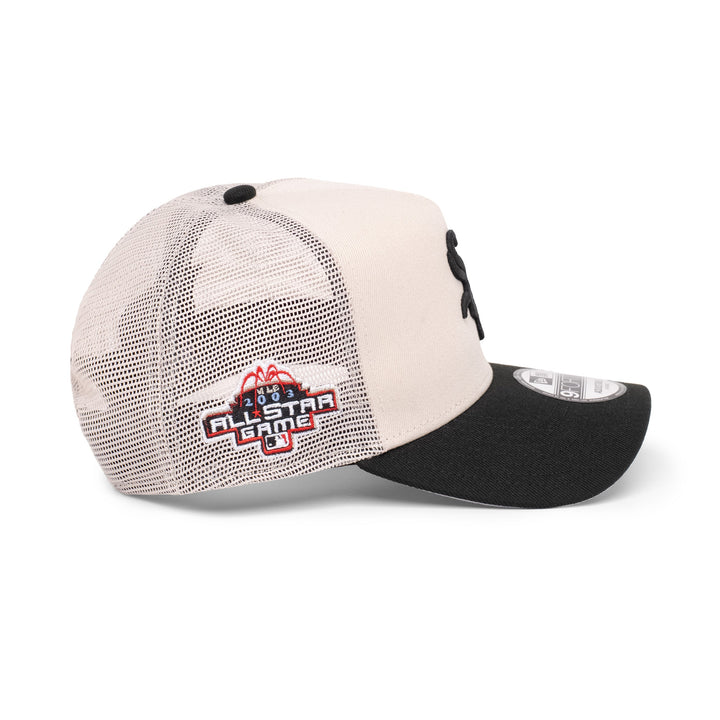 9FORTY A-Frame Trucker Chicago White Sox All Star Game 2003 2-Tone Black Visor Stone Snapback