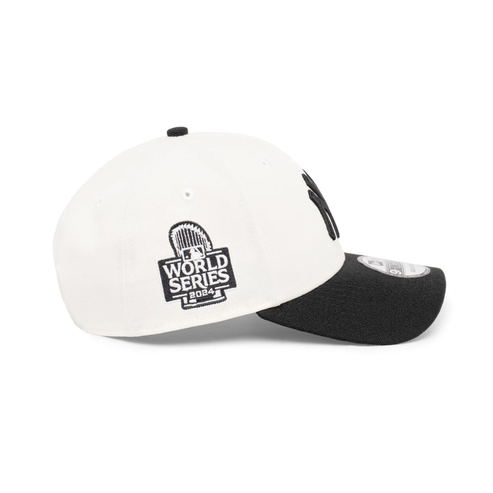 9FORTY New York Yankees World Series 2024 2-Tone Black Visor Chrome White Snapback