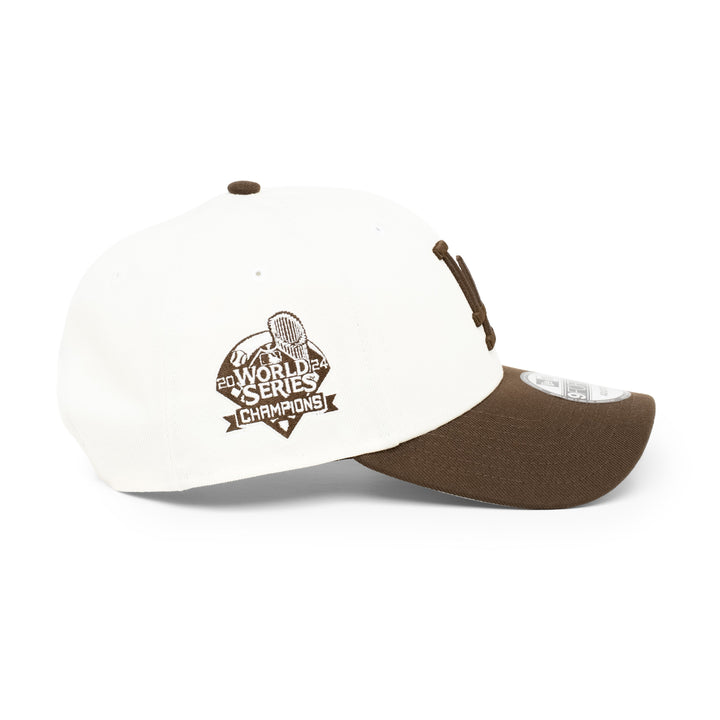 9FORTY Los Angeles Dodgers World Series Champions 2024 2-Tone Walnut Visor Chrome White Snapback