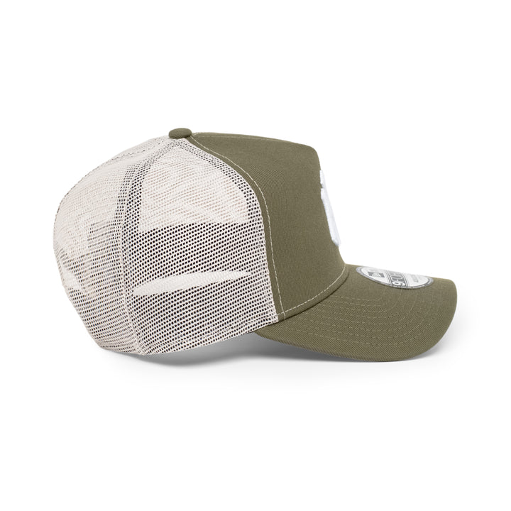 9FORTY A-Frame Trucker New York Yankees New Olive Snapback