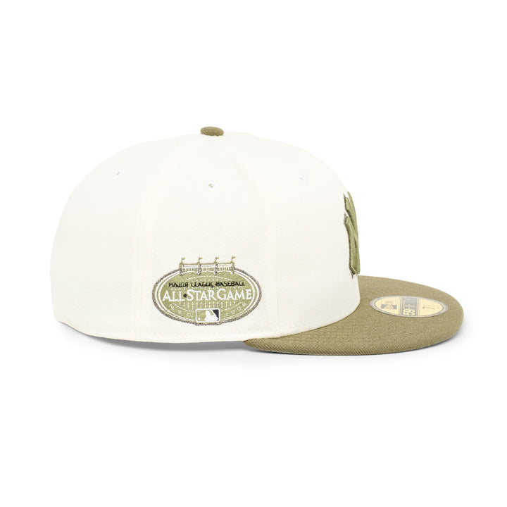 59FIFTY New York Yankees All Star Game 2008 2-Tone New Olive Visor Chrome White Fitted