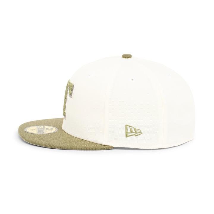 59FIFTY Texas Rangers All Star Game 2024 2-Tone New Olive Visor Chrome White Fitted
