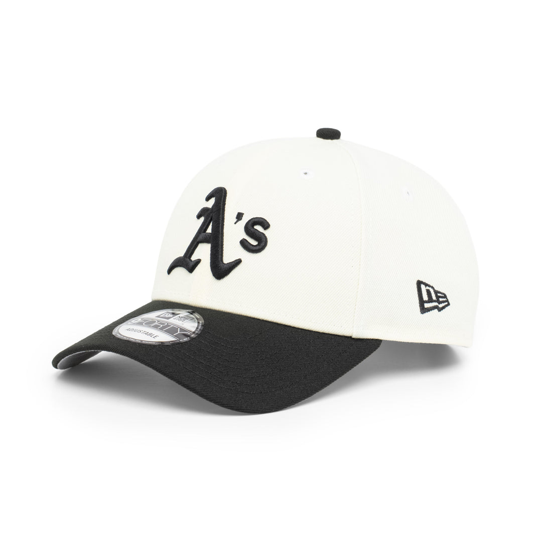 9FORTY Oakland Athletics World Series 1989 2-Tone Black Visor Chrome White Snapback