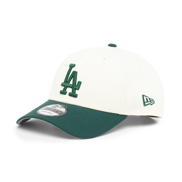9FORTY Los Angeles Dodgers World Series Champions 2024 2-Tone Dark Green Visor Chrome White  Snapback