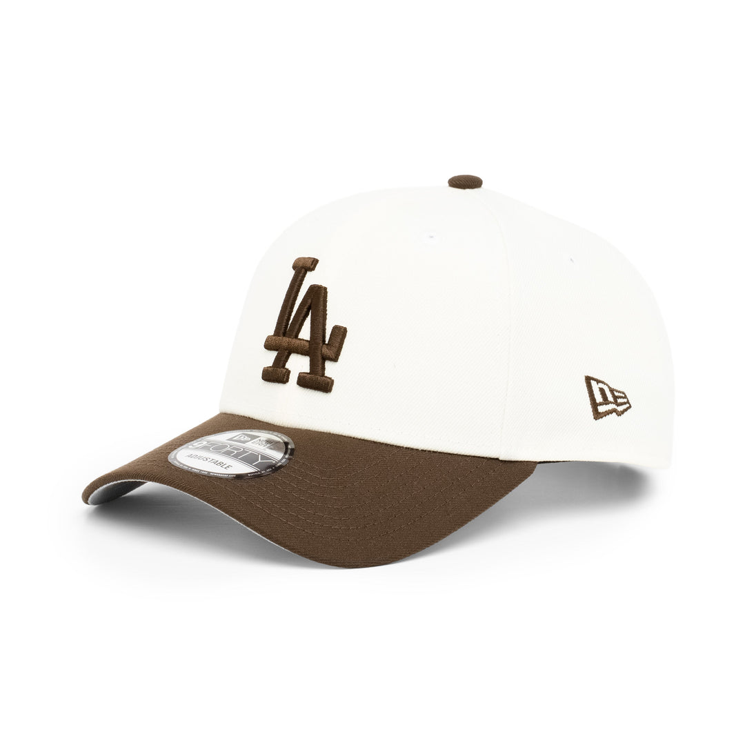 9FORTY Los Angeles Dodgers World Series Champions 2024 2-Tone Walnut Visor Chrome White Snapback
