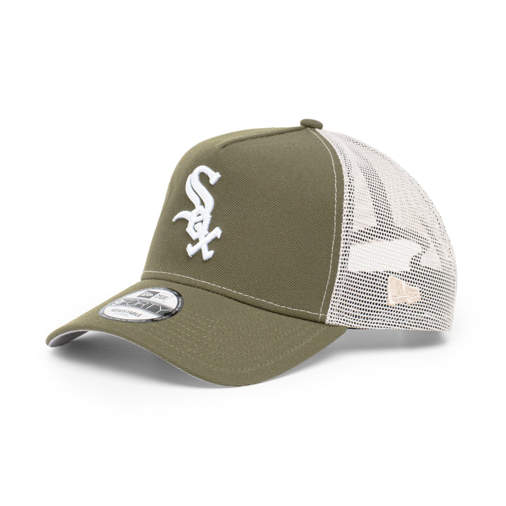 9FORTY A-Frame Trucker Chicago White Sox New Olive Snapback